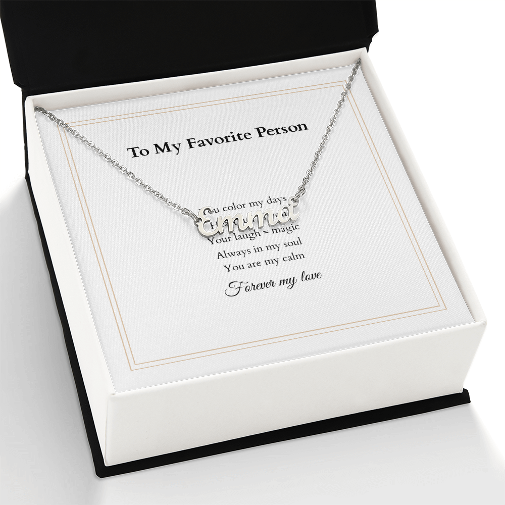Personalized Name Necklace – A Gift Straight from the Heart, with Custom Message Card - Gift for her