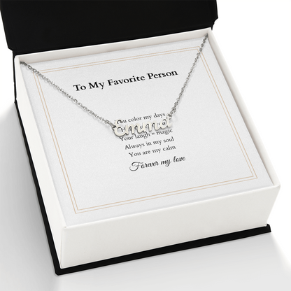 Personalized Name Necklace – A Gift Straight from the Heart, with Custom Message Card - Gift for her