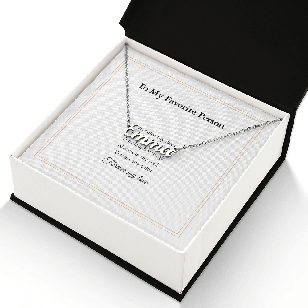 Personalized Name Necklace – A Gift Straight from the Heart, with Custom Message Card - Gift for her