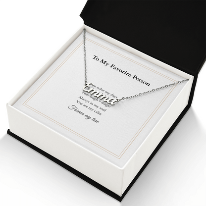 Personalized Name Necklace – A Gift Straight from the Heart, with Custom Message Card - Gift for her