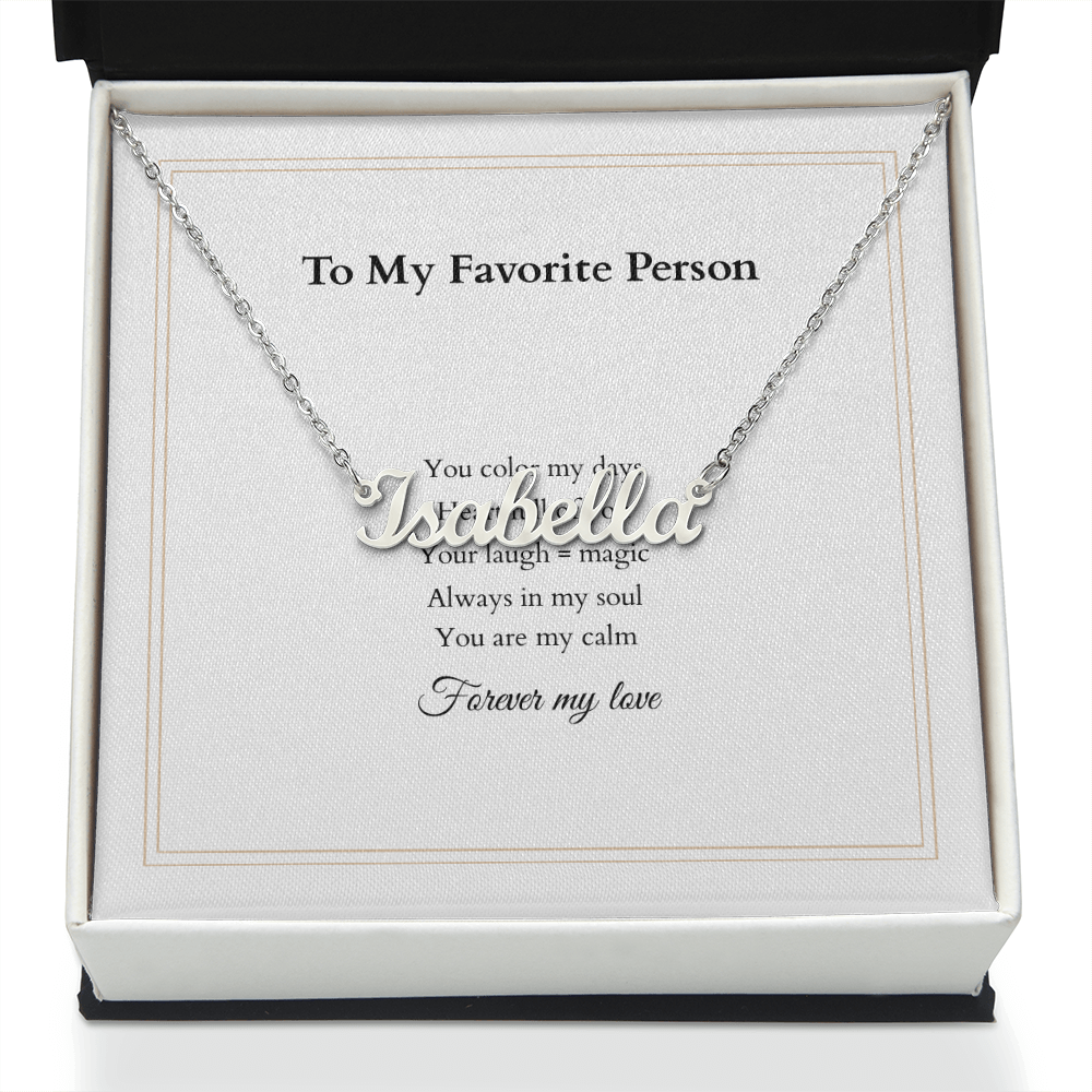 Personalized Name Necklace – A Gift Straight from the Heart, with Custom Message Card - Gift for her
