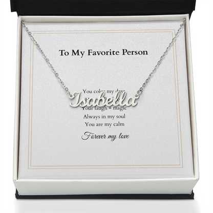 Personalized Name Necklace – A Gift Straight from the Heart, with Custom Message Card - Gift for her