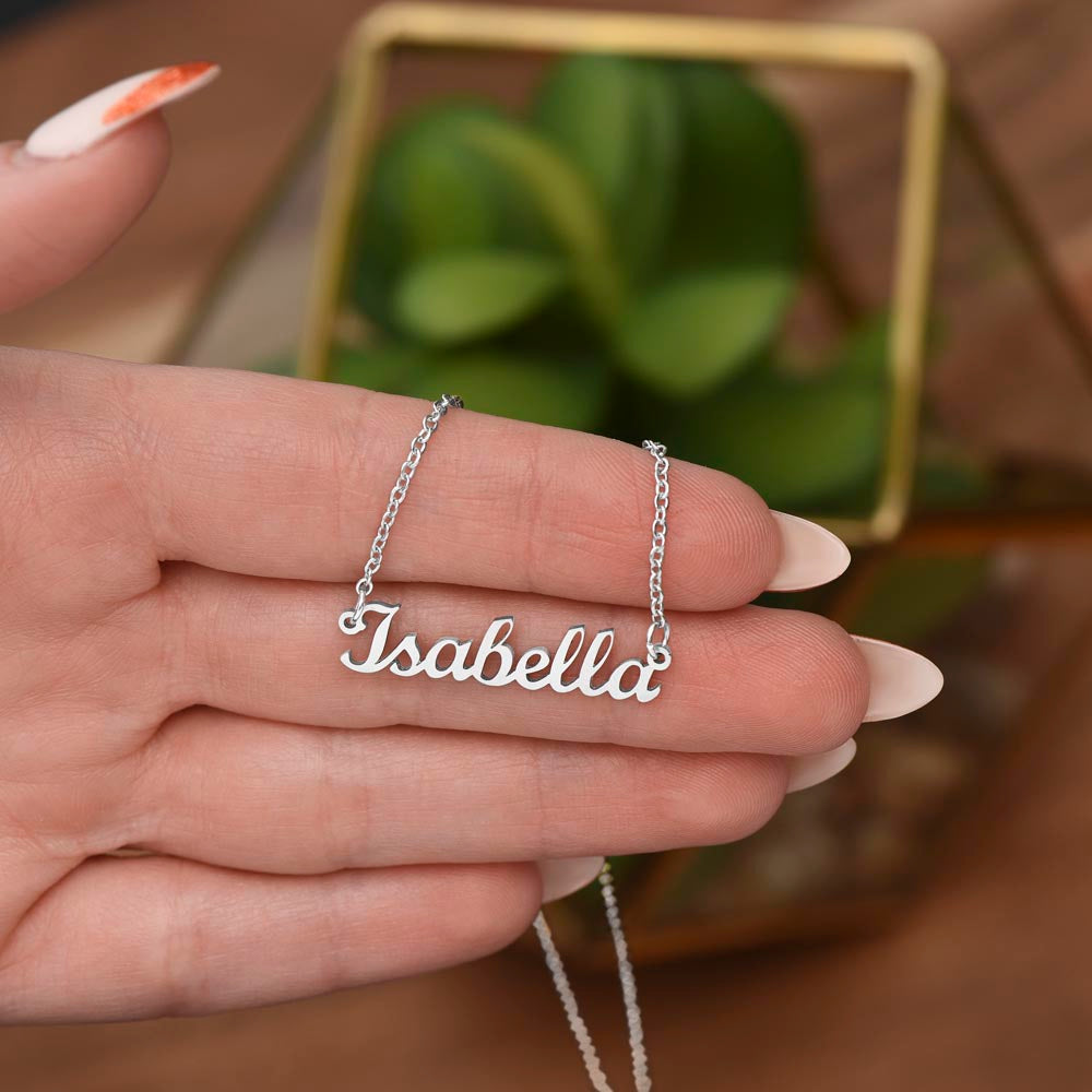 Personalized Name Necklace – A Gift Straight from the Heart, with Custom Message Card - Gift for her