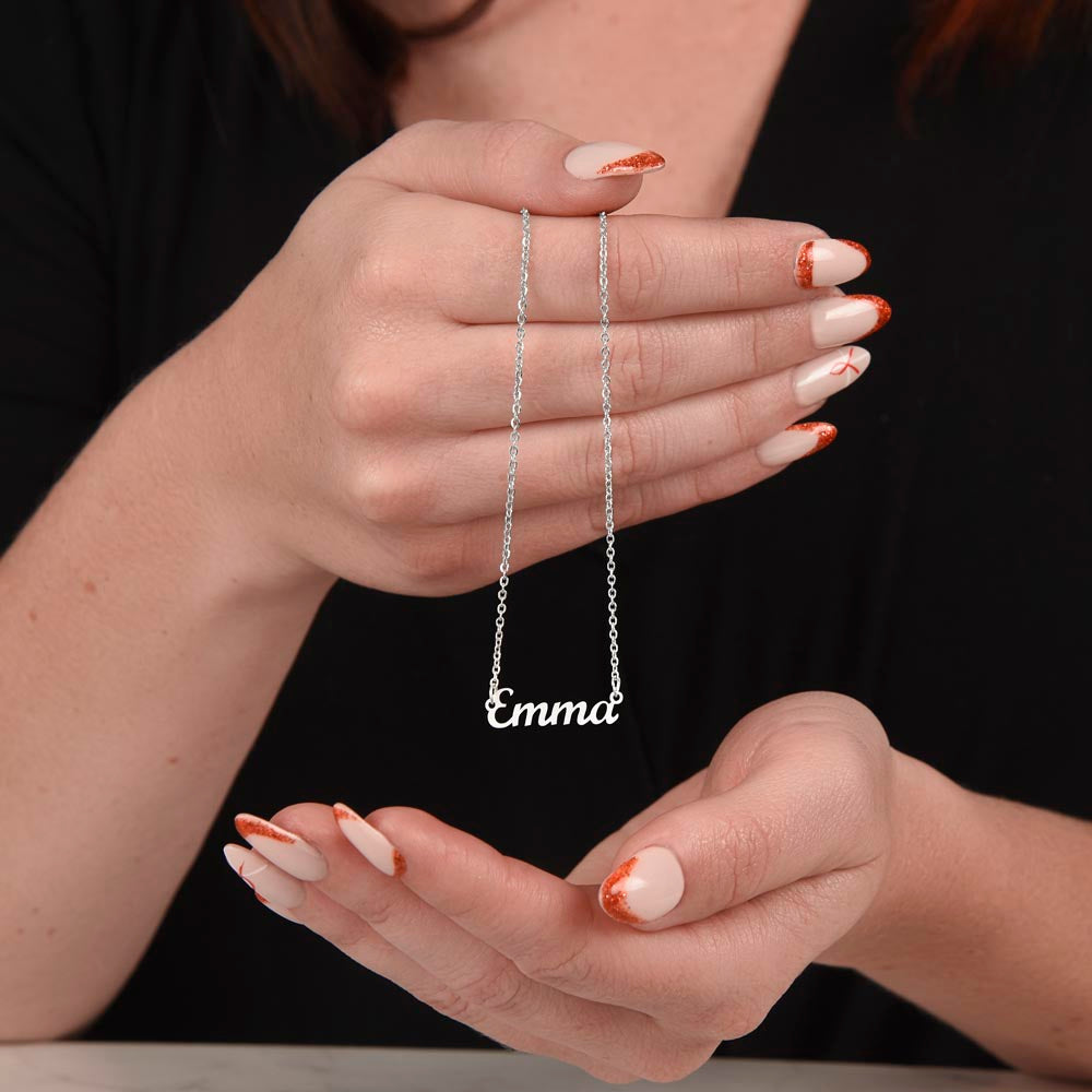 Personalized Name Necklace – A Gift Straight from the Heart, with Custom Message Card - Gift for her