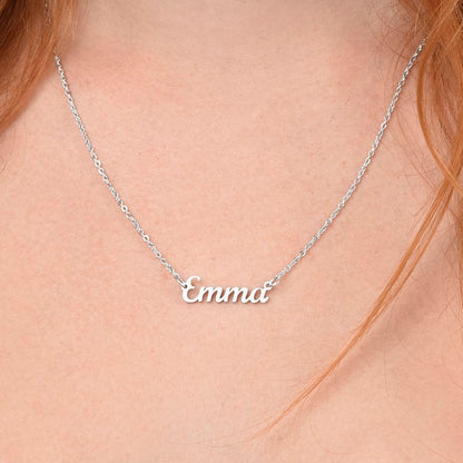 Personalized Name Necklace – A Gift Straight from the Heart, with Custom Message Card - Gift for her