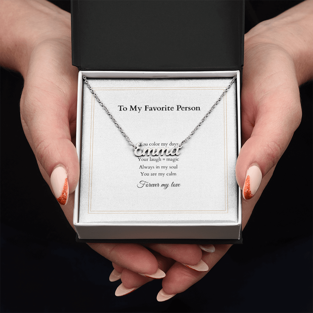 Personalized Name Necklace – A Gift Straight from the Heart, with Custom Message Card - Gift for her