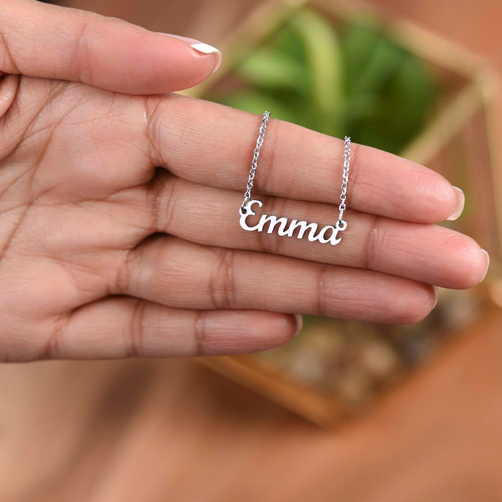 Personalized Name Necklace – A Gift Straight from the Heart, with Custom Message Card - Gift for her