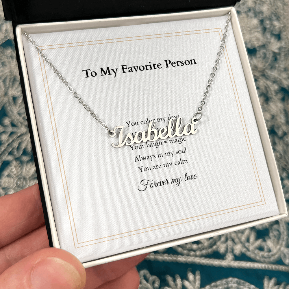 Personalized Name Necklace – A Gift Straight from the Heart, with Custom Message Card - Gift for her