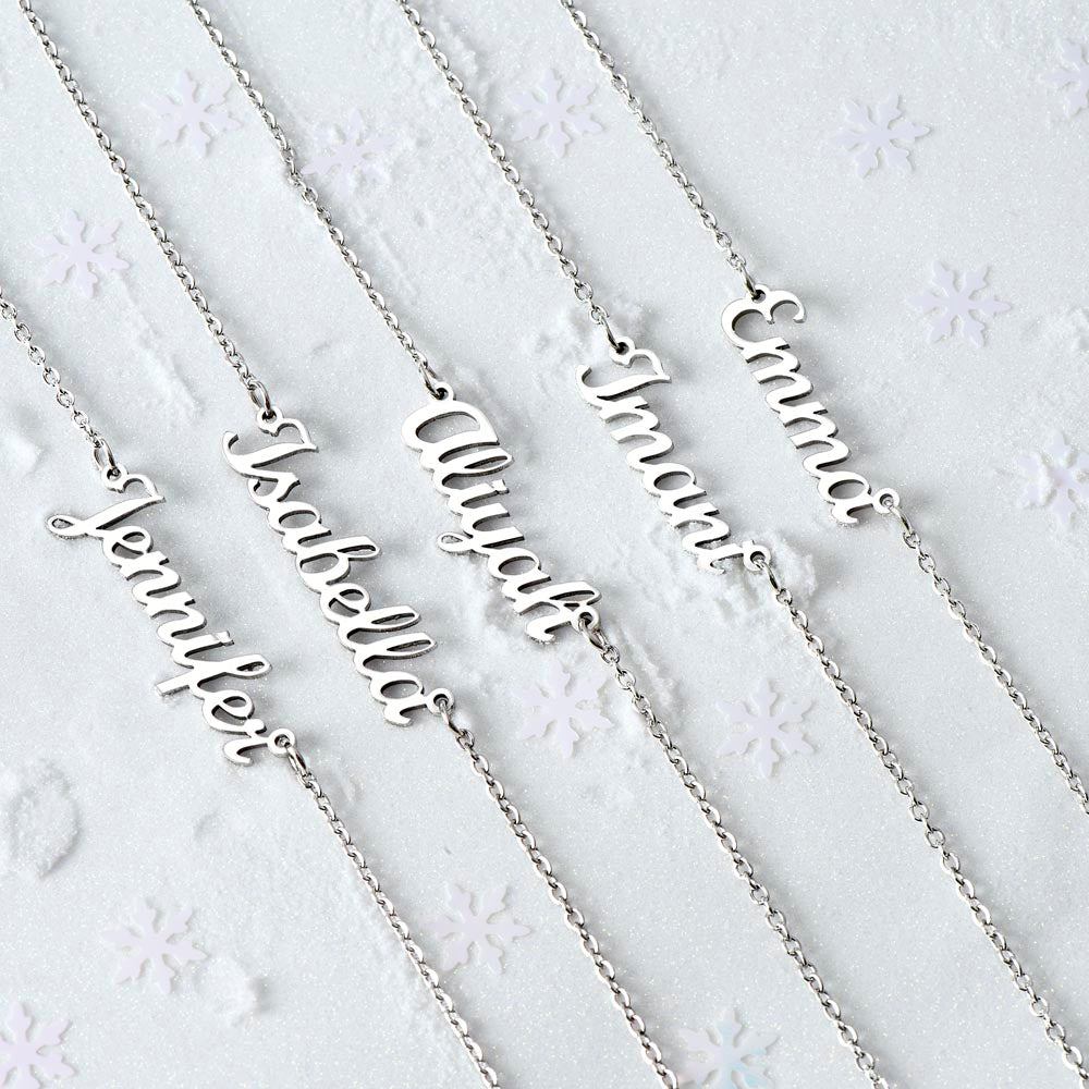 Personalized Name Necklace – A Gift Straight from the Heart, with Custom Message Card - Gift for her