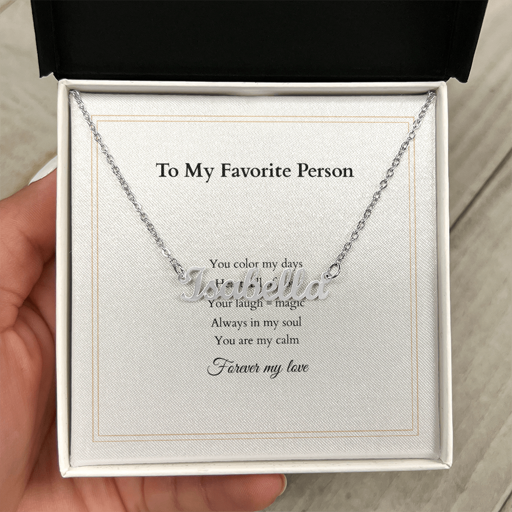 Personalized Name Necklace – A Gift Straight from the Heart, with Custom Message Card - Gift for her