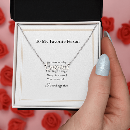 Personalized Name Necklace – A Gift Straight from the Heart, with Custom Message Card - Gift for her
