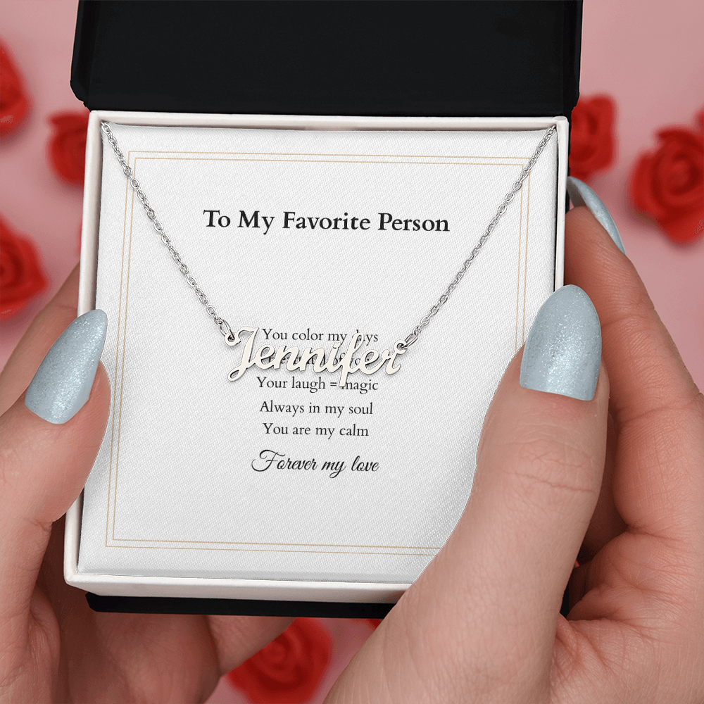 Personalized Name Necklace – A Gift Straight from the Heart, with Custom Message Card - Gift for her