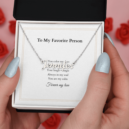 Personalized Name Necklace – A Gift Straight from the Heart, with Custom Message Card - Gift for her