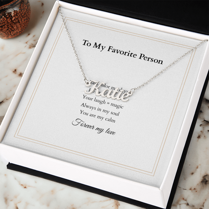 Personalized Name Necklace – A Gift Straight from the Heart, with Custom Message Card - Gift for her