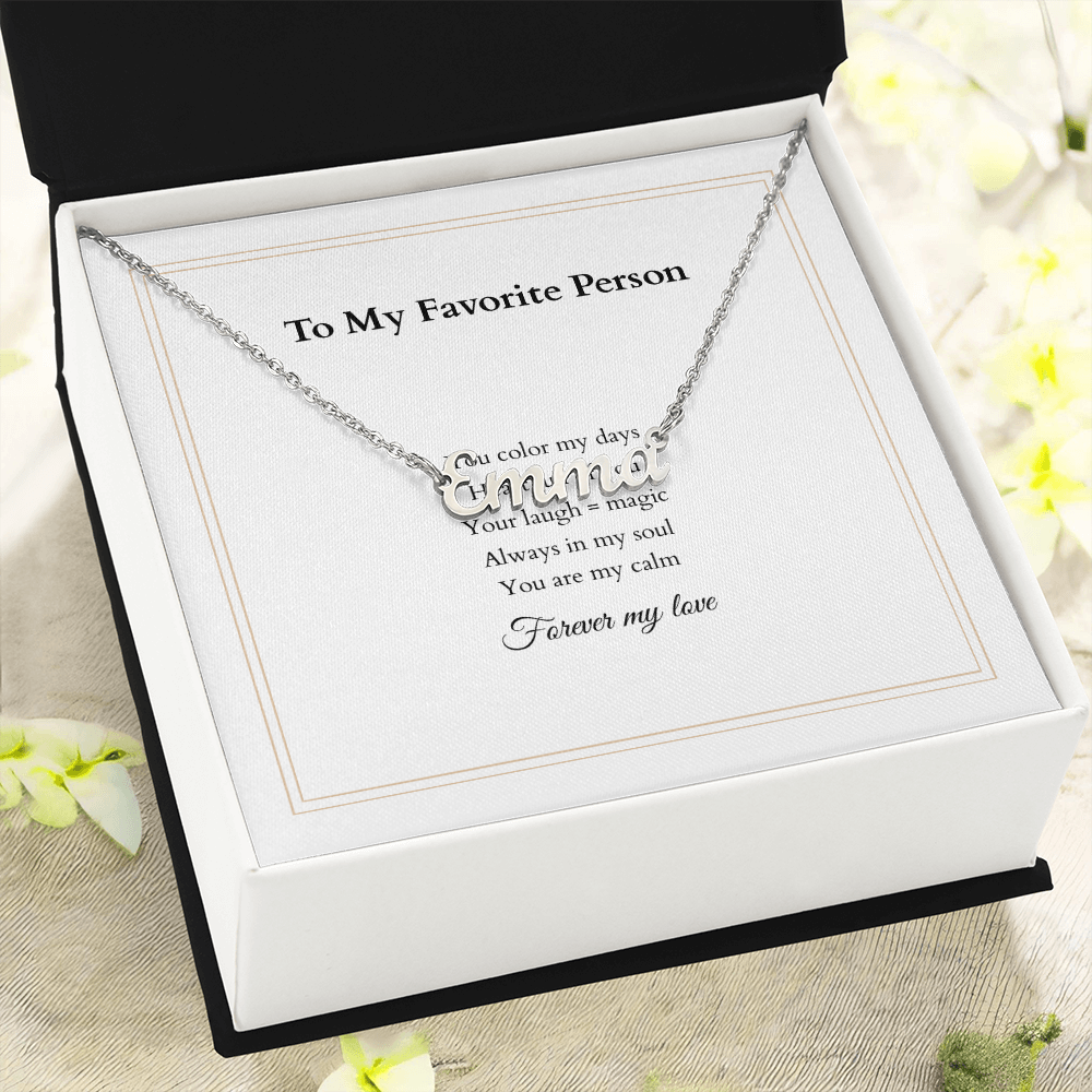 Personalized Name Necklace – A Gift Straight from the Heart, with Custom Message Card - Gift for her
