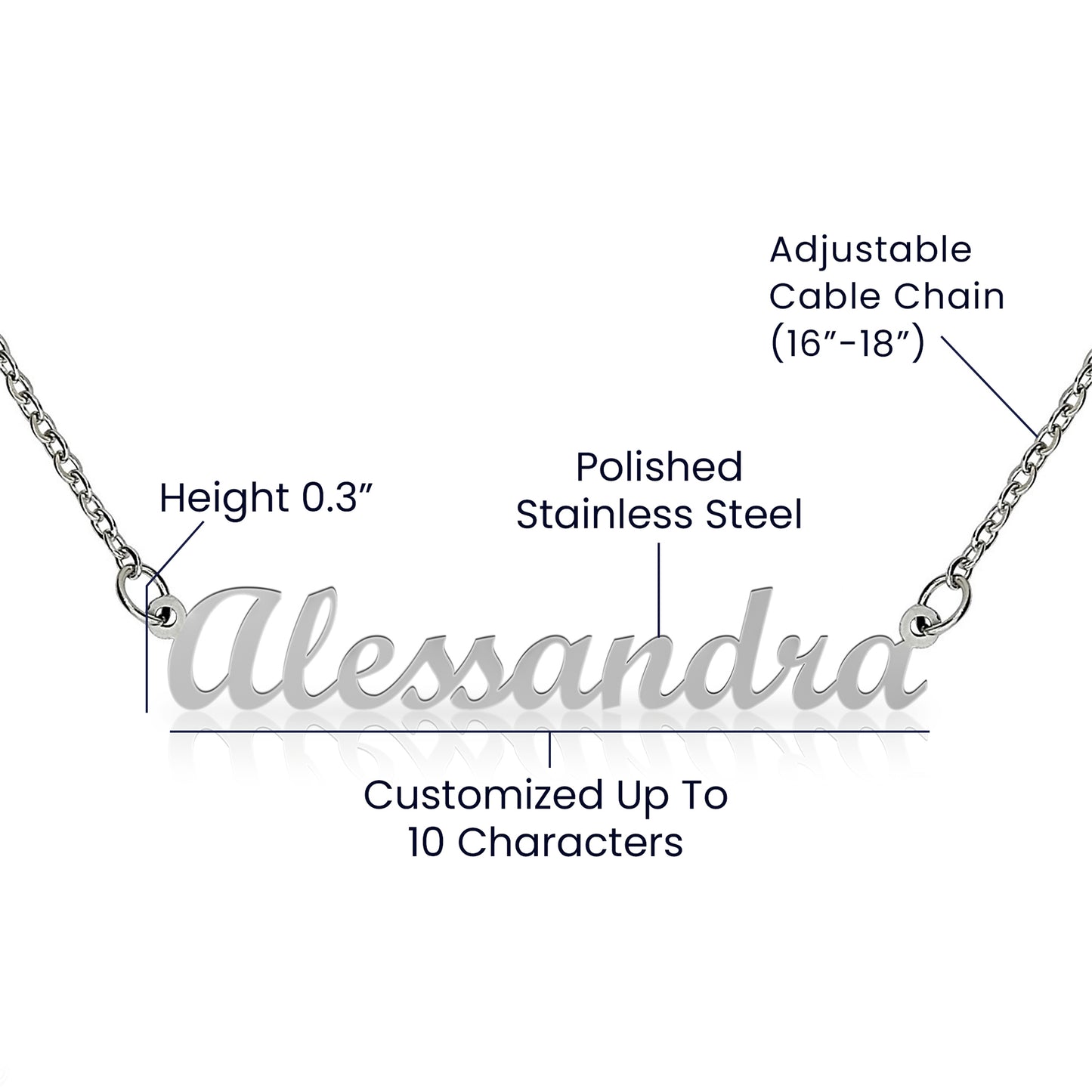 Personalized Name Necklace – A Gift Straight from the Heart, with Custom Message Card - Gift for her