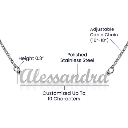 Personalized Name Necklace – A Gift Straight from the Heart, with Custom Message Card - Gift for her