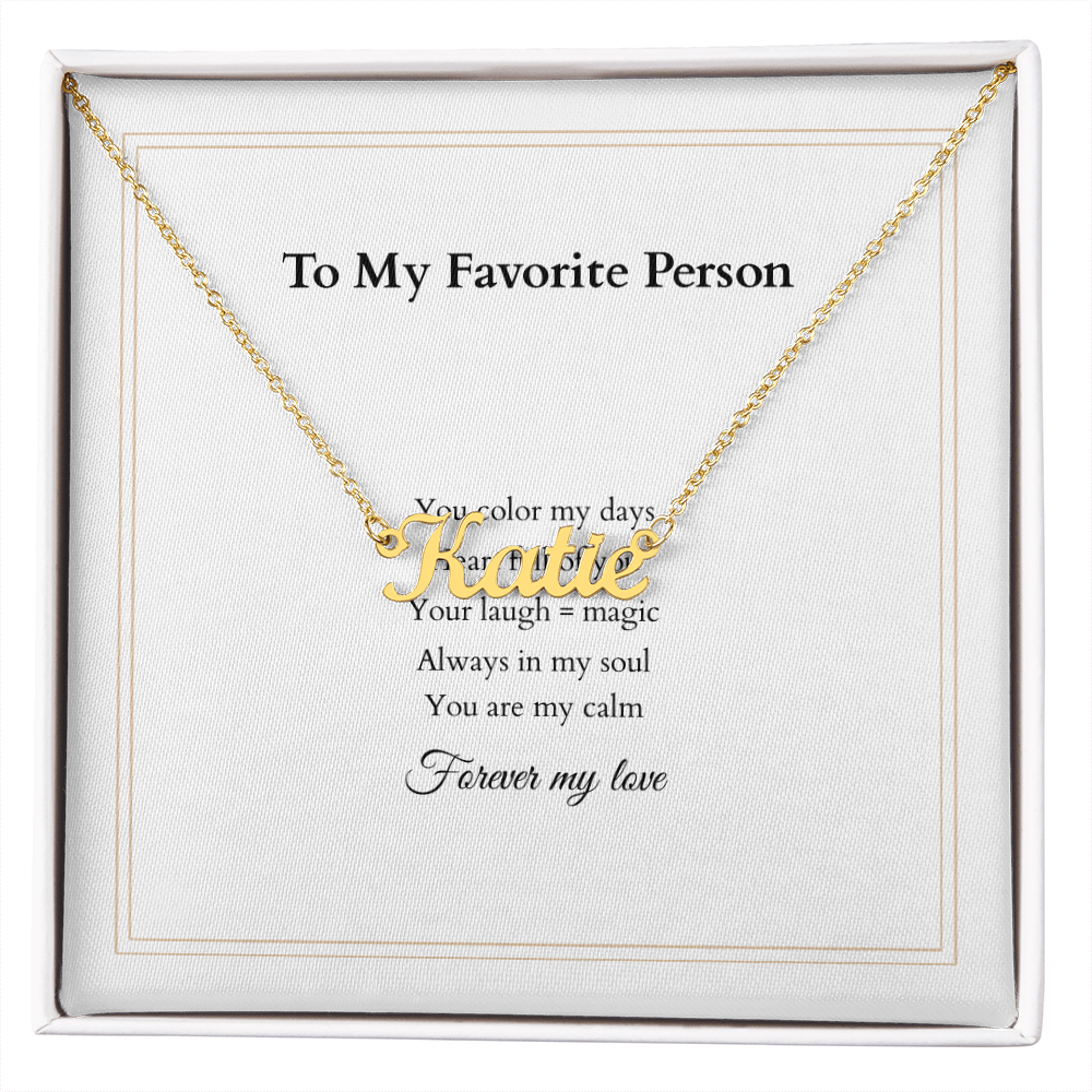 Personalized Name Necklace – A Gift Straight from the Heart, with Custom Message Card - Gift for her