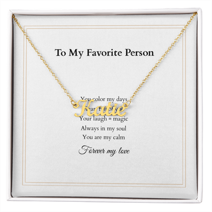 Personalized Name Necklace – A Gift Straight from the Heart, with Custom Message Card - Gift for her