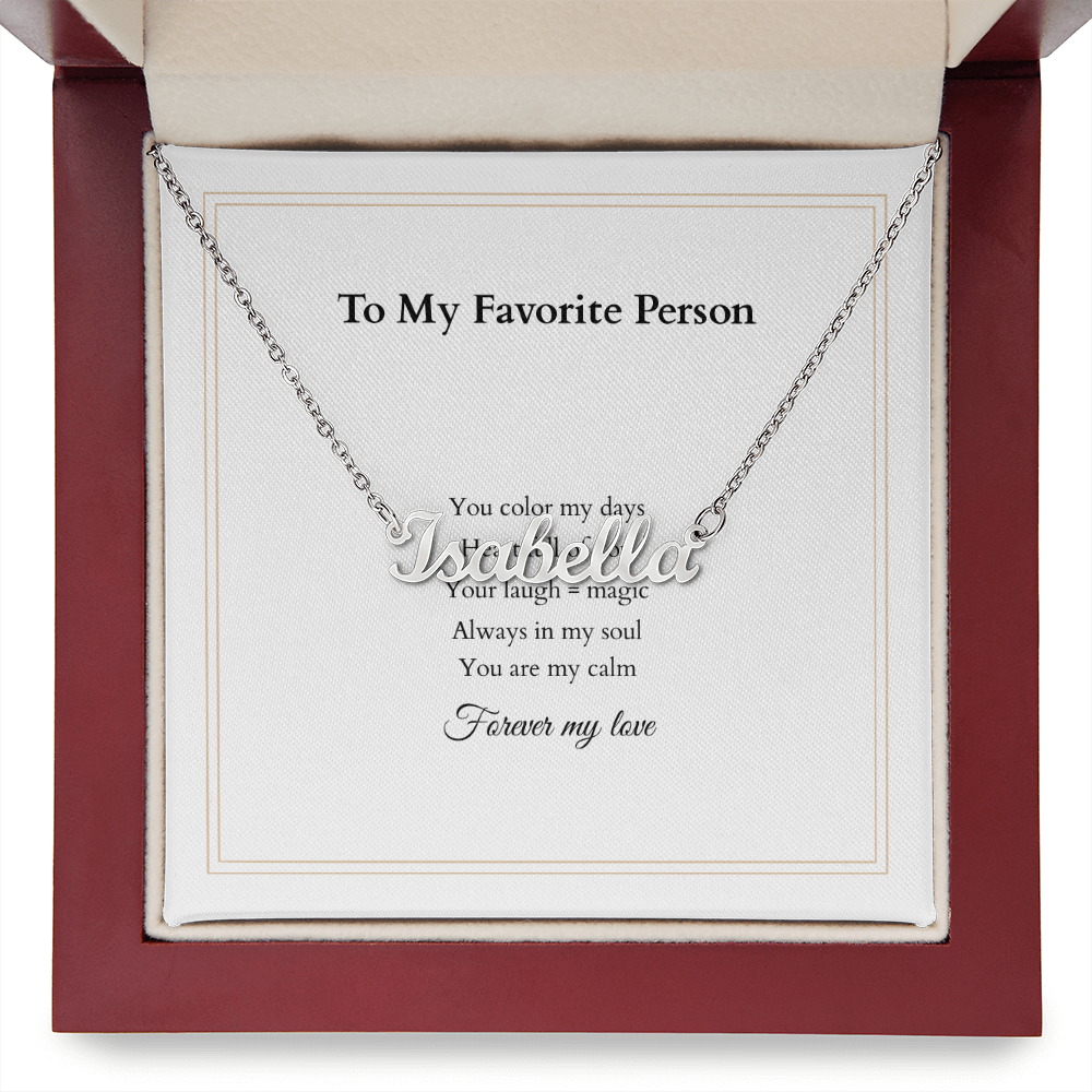 Personalized Name Necklace – A Gift Straight from the Heart, with Custom Message Card - Gift for her