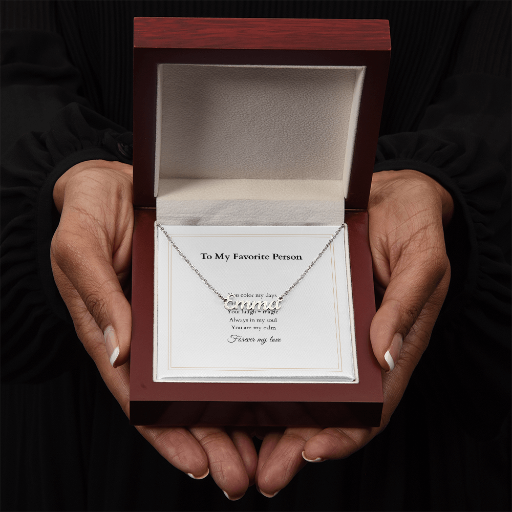 Personalized Name Necklace – A Gift Straight from the Heart, with Custom Message Card - Gift for her