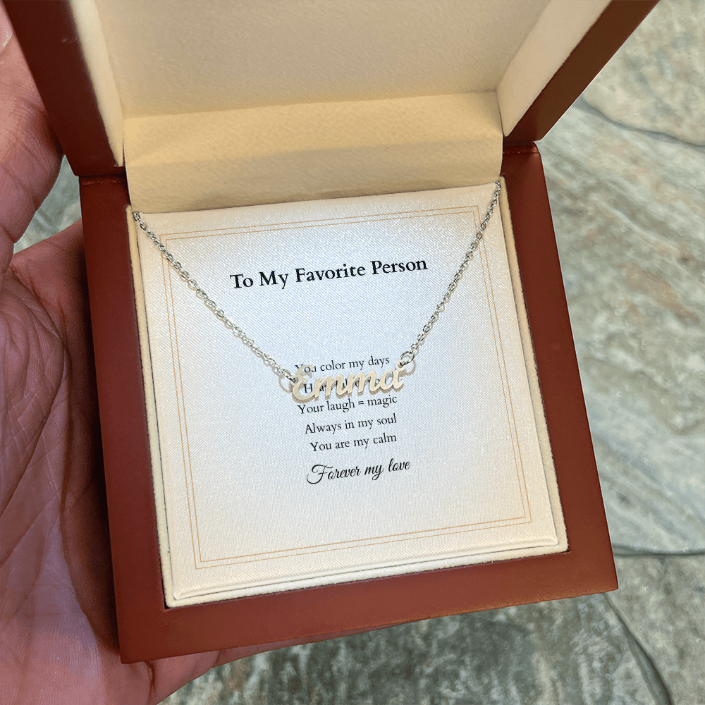 Personalized Name Necklace – A Gift Straight from the Heart, with Custom Message Card - Gift for her