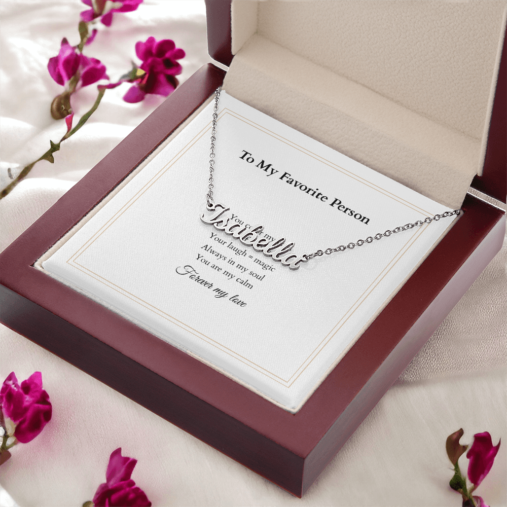 Personalized Name Necklace – A Gift Straight from the Heart, with Custom Message Card - Gift for her