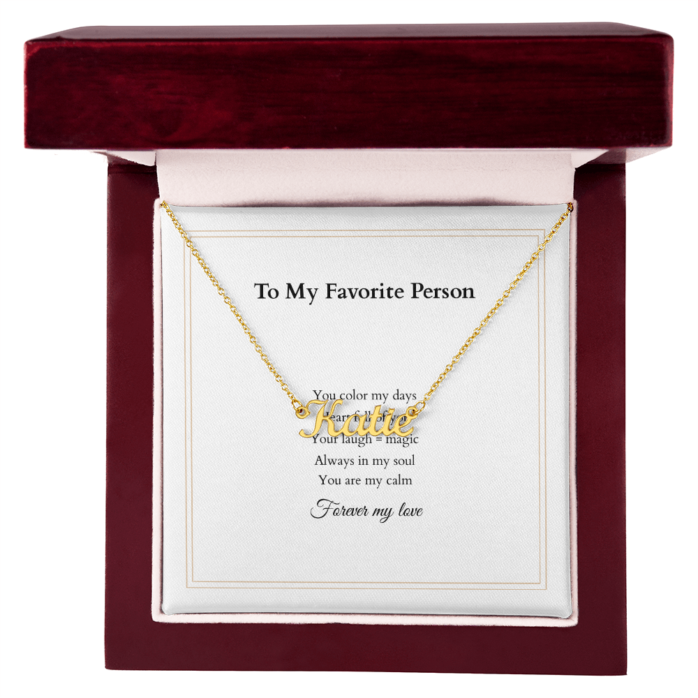 Personalized Name Necklace – A Gift Straight from the Heart, with Custom Message Card - Gift for her