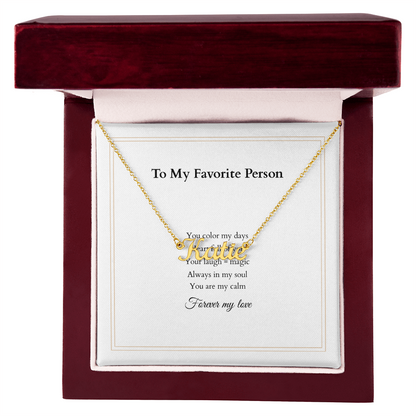 Personalized Name Necklace – A Gift Straight from the Heart, with Custom Message Card - Gift for her