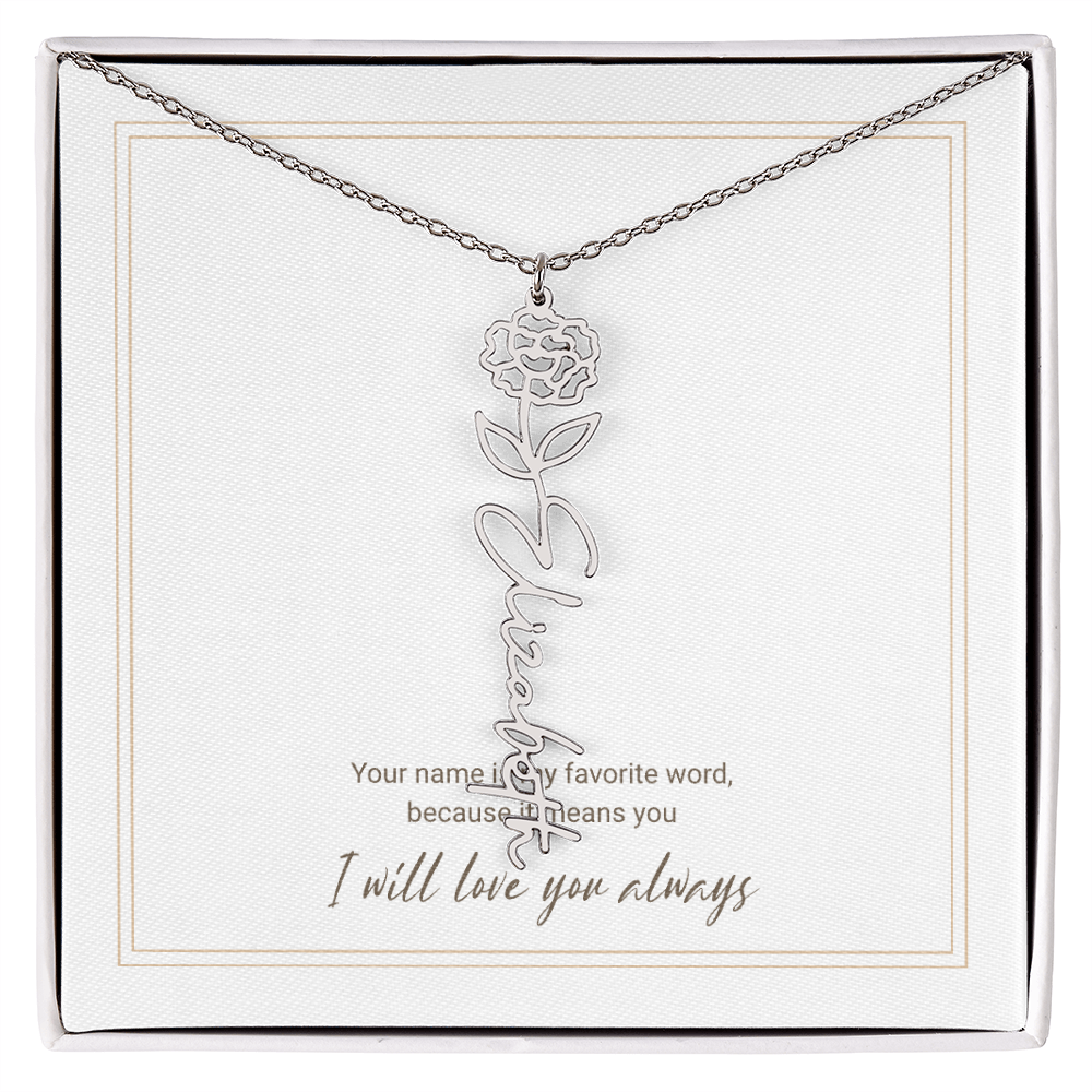 Personalized Flower Name Necklace – A Unique and Meaningful Gift for Her