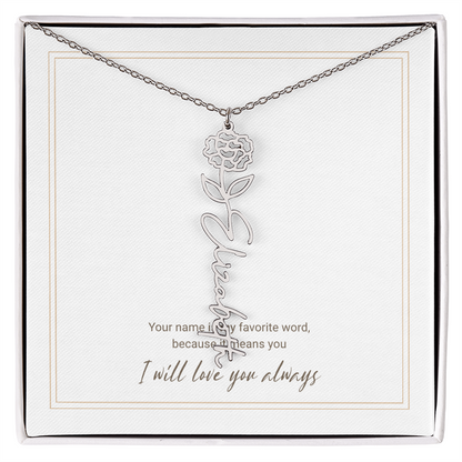 Personalized Flower Name Necklace – A Unique and Meaningful Gift for Her