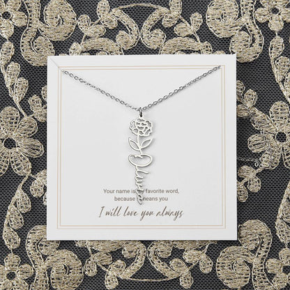 Personalized Flower Name Necklace – A Unique and Meaningful Gift for Her