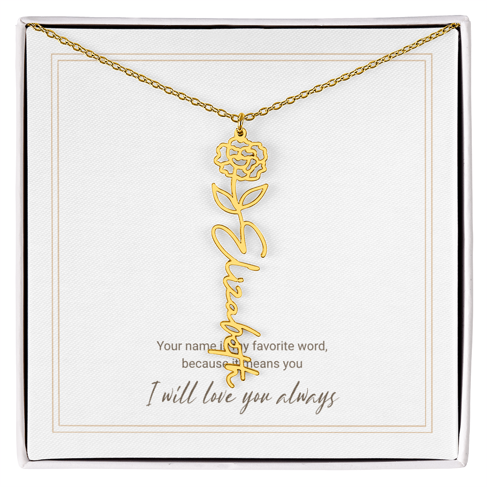Personalized Flower Name Necklace – A Unique and Meaningful Gift for Her