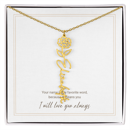 Personalized Flower Name Necklace – A Unique and Meaningful Gift for Her