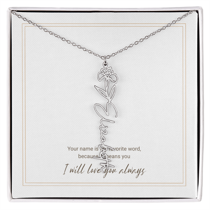 Personalized Flower Name Necklace – A Unique and Meaningful Gift for Her