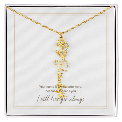 Personalized Flower Name Necklace – A Unique and Meaningful Gift for Her