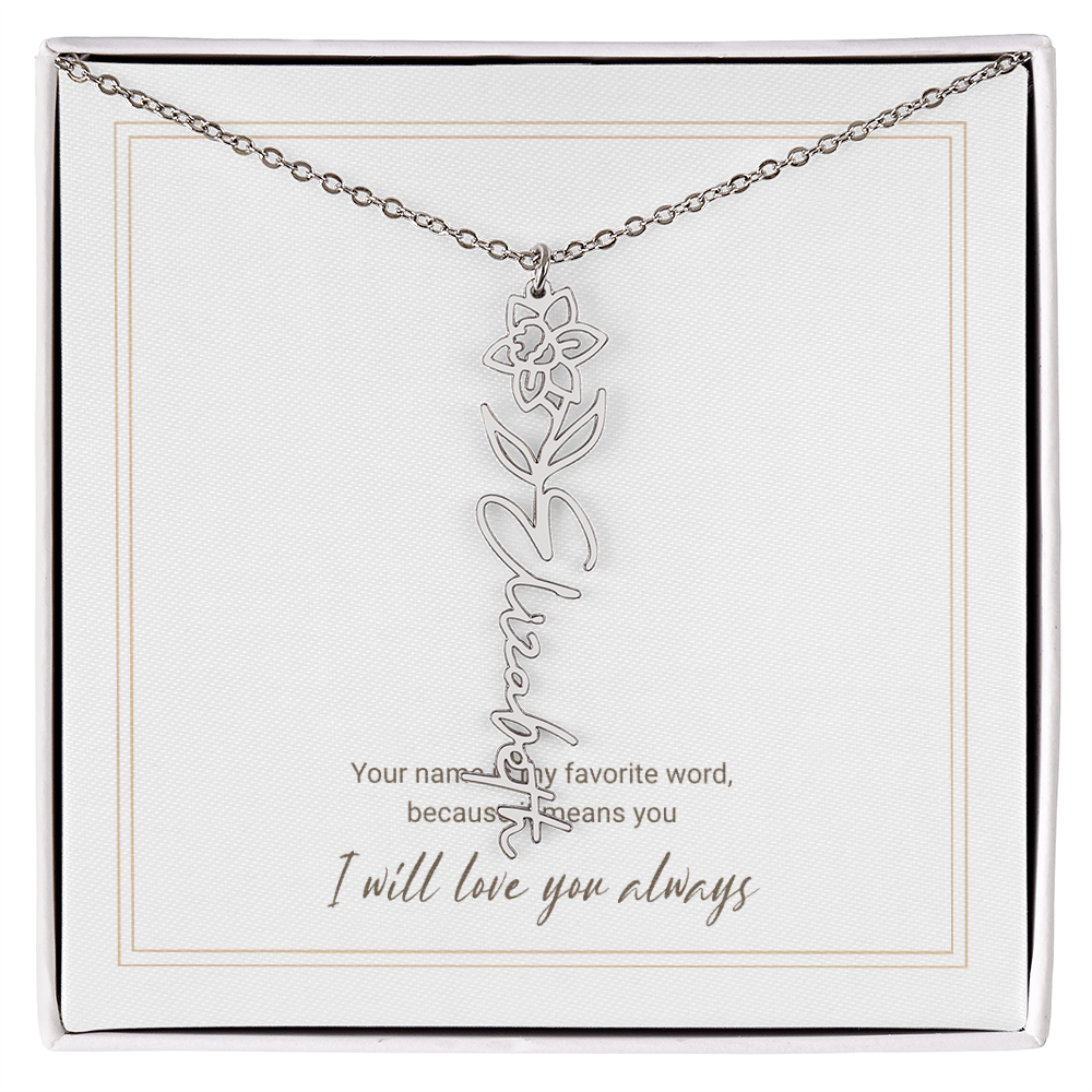 Personalized Flower Name Necklace – A Unique and Meaningful Gift for Her