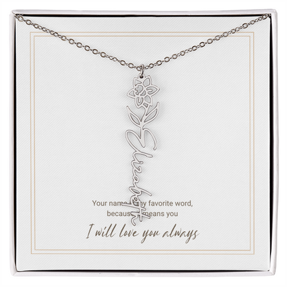 Personalized Flower Name Necklace – A Unique and Meaningful Gift for Her