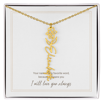 Personalized Flower Name Necklace – A Unique and Meaningful Gift for Her