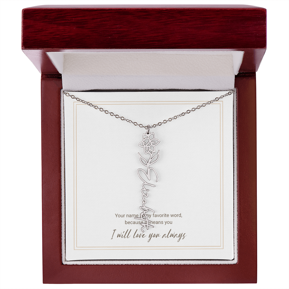 Personalized Flower Name Necklace – A Unique and Meaningful Gift for Her
