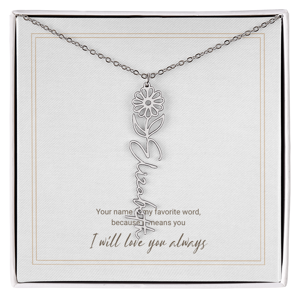 Personalized Flower Name Necklace – A Unique and Meaningful Gift for Her