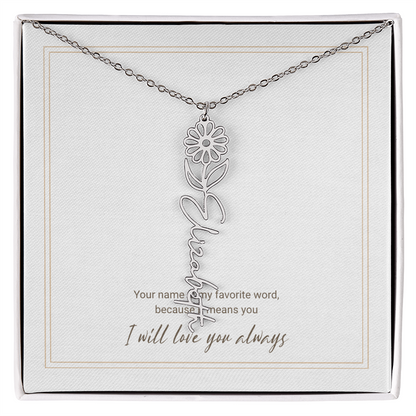 Personalized Flower Name Necklace – A Unique and Meaningful Gift for Her