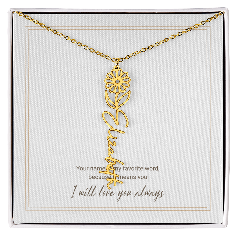Personalized Flower Name Necklace – A Unique and Meaningful Gift for Her