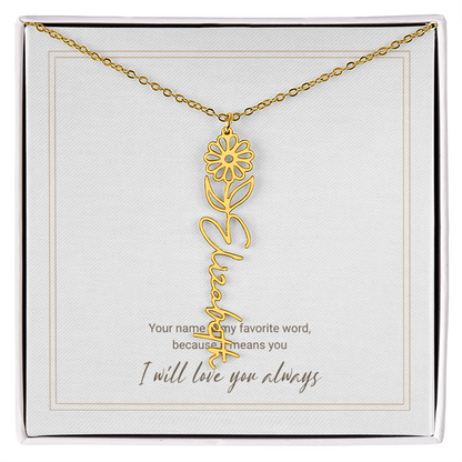Personalized Flower Name Necklace – A Unique and Meaningful Gift for Her