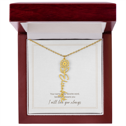 Personalized Flower Name Necklace – A Unique and Meaningful Gift for Her