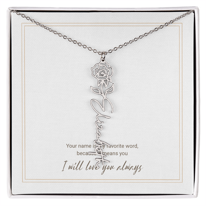 Personalized Flower Name Necklace – A Unique and Meaningful Gift for Her