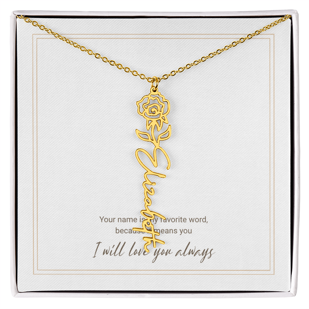 Personalized Flower Name Necklace – A Unique and Meaningful Gift for Her