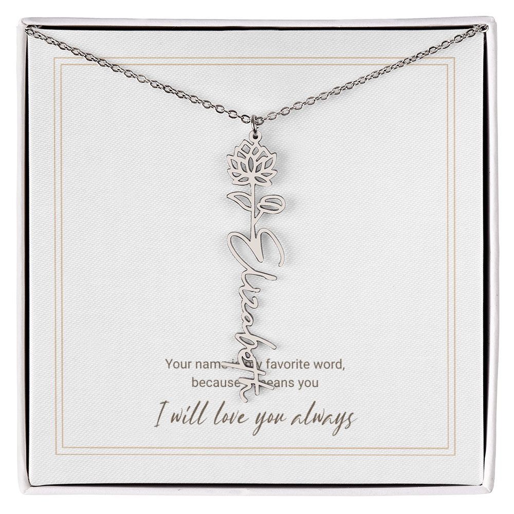 Personalized Flower Name Necklace – A Unique and Meaningful Gift for Her