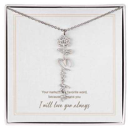 Personalized Flower Name Necklace – A Unique and Meaningful Gift for Her