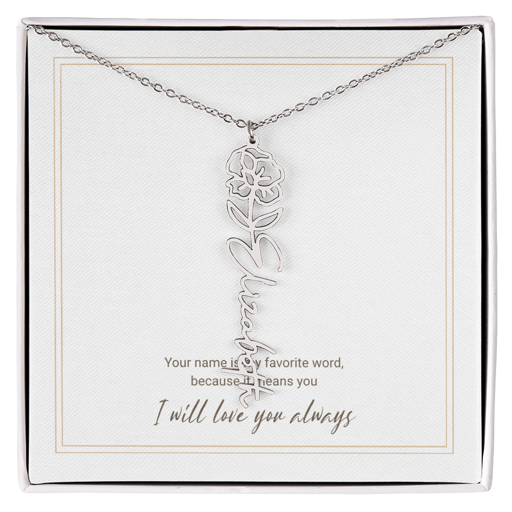 Personalized Flower Name Necklace – A Unique and Meaningful Gift for Her